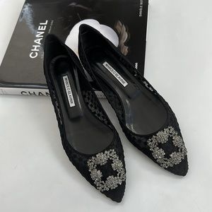 Manolo blahnik HANGISIFLAT LACE flat 40/9